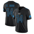 Jdoa D.Lions #14 Amon-Ra St. Brown Player Black Impact Limited Home Game Stitched Jerseys