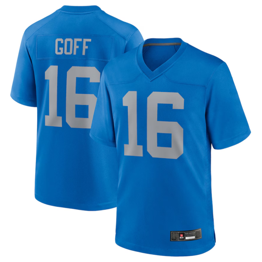 Jdoa D.Lions #16 Jared Goff Blue Alternate Game Jersey Blue Player Stitched Jerseys