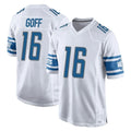 Jdoa D.Lions #16 Jared Goff Player White Home Game Stitched Jerseys