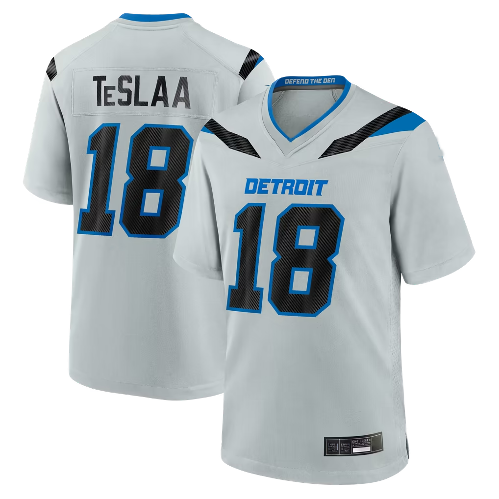 Jdoa D.Lions #18 Isaac TeSlaa Detroit Silver 2026 Rivalries Collection Game Stitched Jerseys