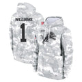 Jdoa D.Lions #1 Jameson Williams Player Arctic Camo Salute to Service Hoodies Limited Game Stitched Jerseys