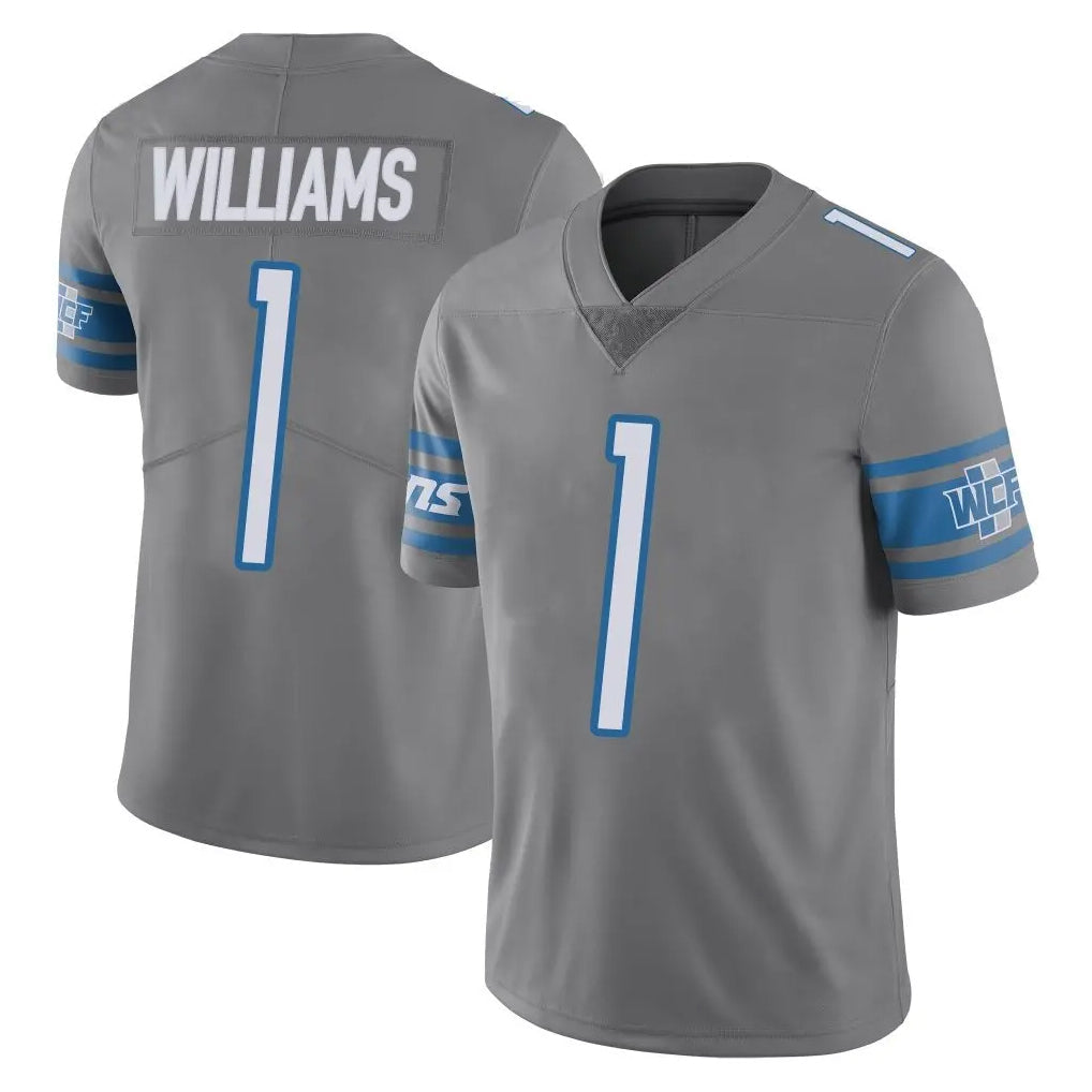 Jdoa D.Lions #1 Jameson Williams Player Gray Vapor Untouchable Limited Home Game Stitched Jerseys