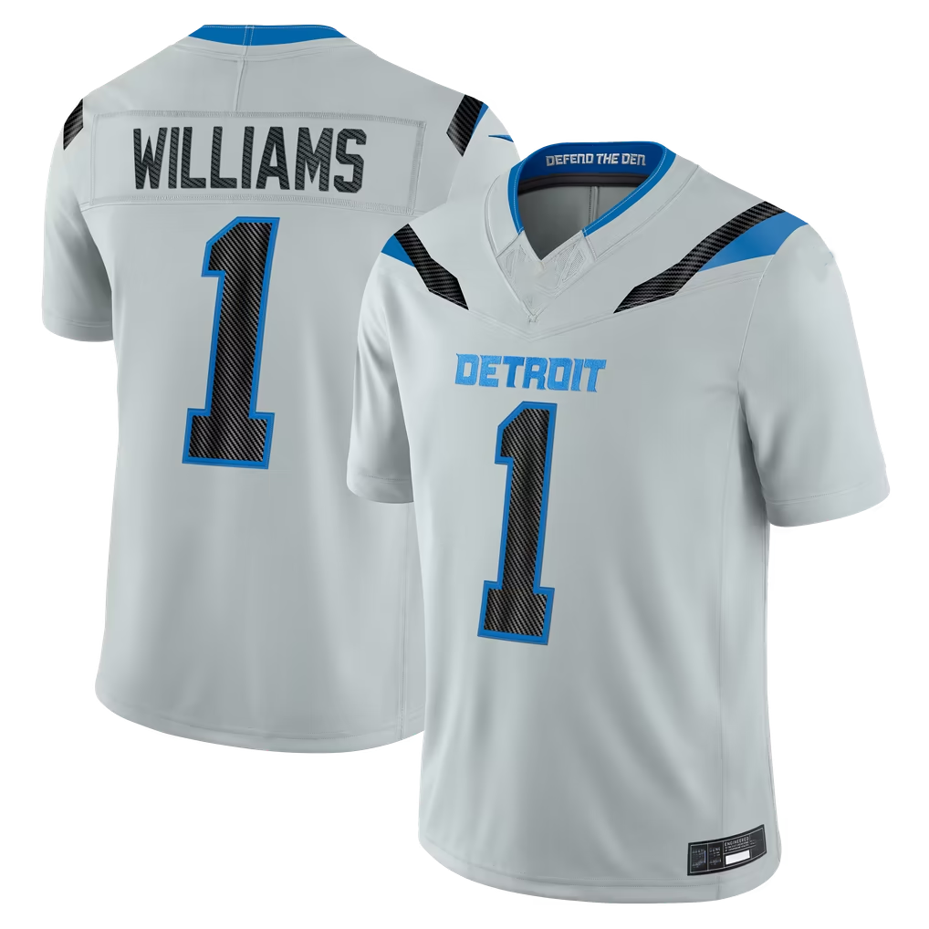 Jdoa D.Lions #1 Jameson Williams Silver 2026 Rivalries Collection Limited Stitched Jerseys