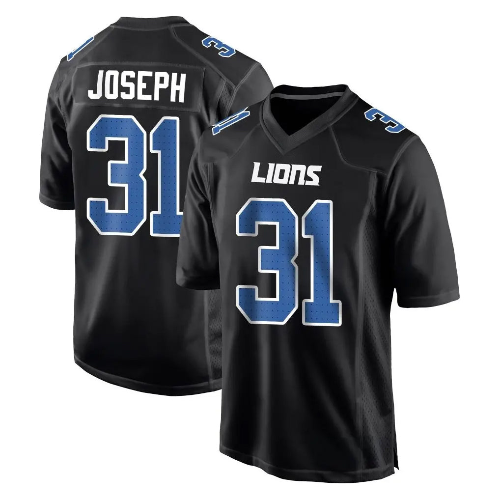 Jdoa D.Lions #31 Kerby Joseph Player Black Fashion Home Game Stitched Jerseys