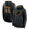 Jdoa D.Lions #46 Jack Campbell Player Black Salute to Service Hoodies Limited Game Stitched Jerseys