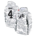 Jdoa D.Lions #4 D.J. Reed Player Arctic Camo Salute to Service Hoodies Limited Game Stitched Jerseys