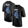 Jdoa D.Lions #4 D.J. Reed Player Black Fashion Home Game Stitched Jerseys