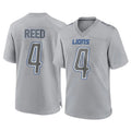 Jdoa D.Lions #4 D.J. Reed Player Gray Atmosphere Fashion Home Game Stitched Jerseys