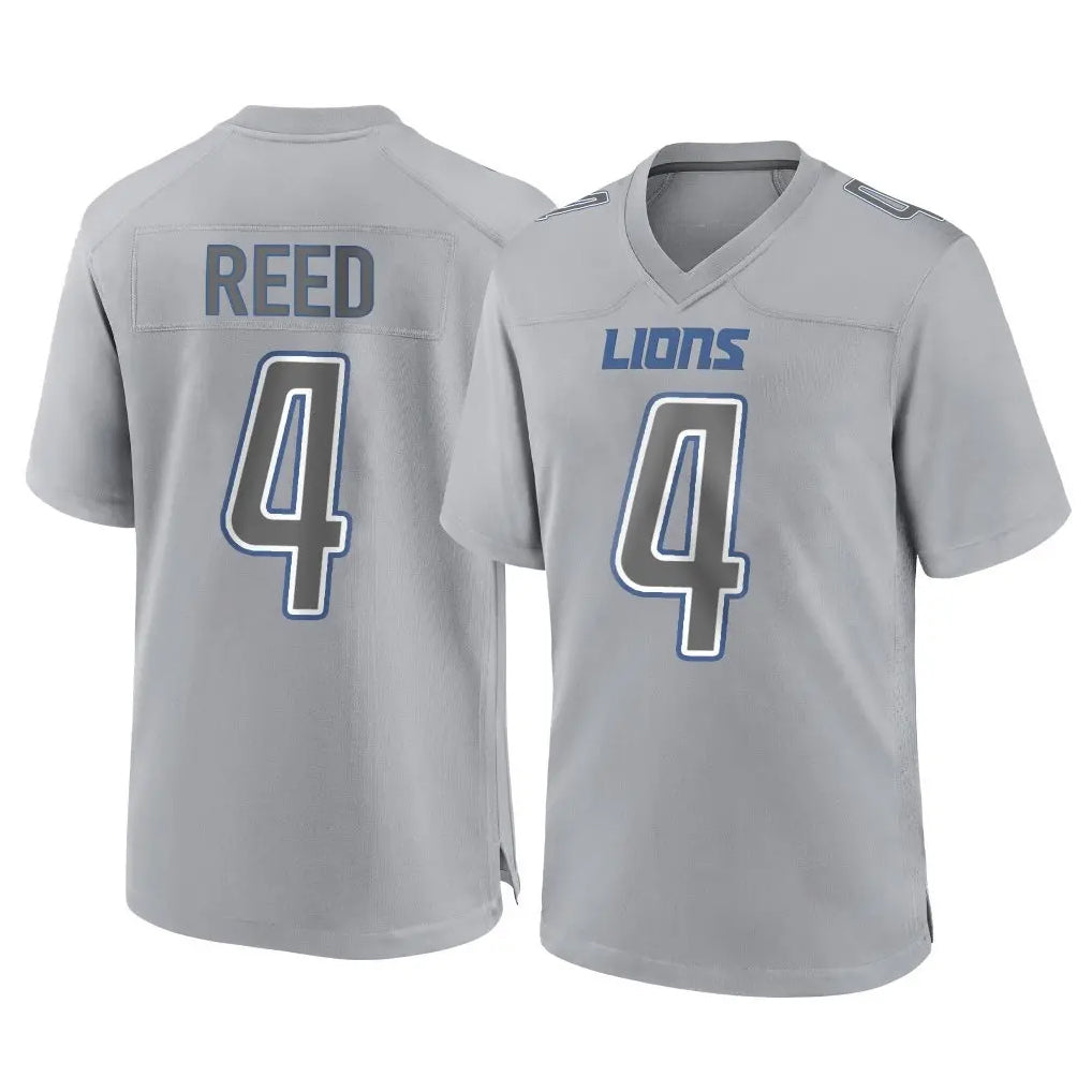 Jdoa D.Lions #4 D.J. Reed Player Gray Atmosphere Fashion Home Game Stitched Jerseys