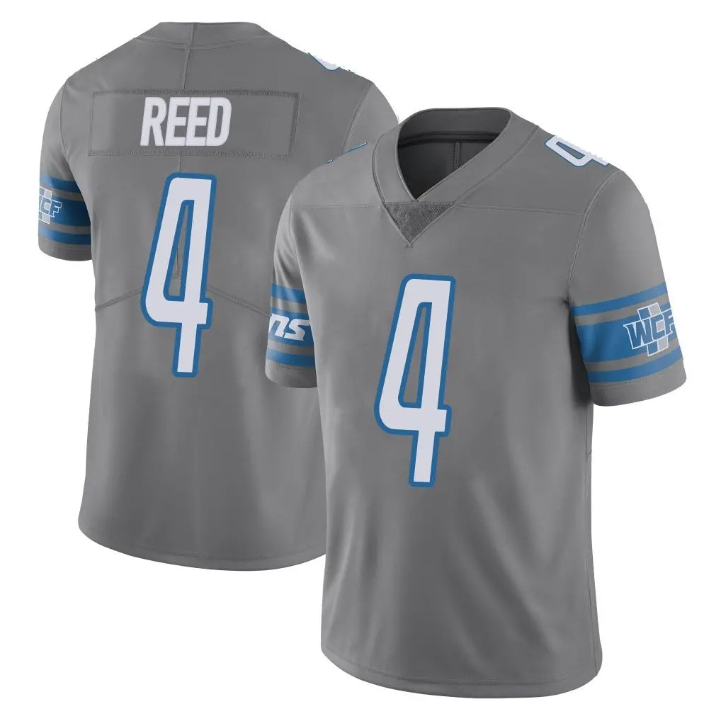 Jdoa D.Lions #4 D.J. Reed Player Gray Vapor Untouchable Limited Home Game Stitched Jerseys