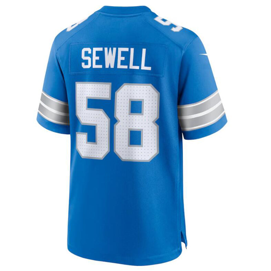 Jdoa D.Lions #58 Penei Sewell Blue Game Jersey American Stitched Jerseys