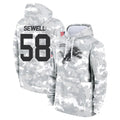 Jdoa D.Lions #58 Penei Sewell Player Arctic Camo Salute to Service Hoodies Limited Game Stitched Jerseys