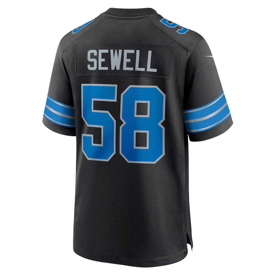 Jdoa D.Lions #58 Penei Sewell Player Black Home Game Stitched Jerseys