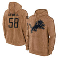 Jdoa D.Lions #58 Penei Sewell Player Brown Salute to Service Hoodies Limited Game Stitched Jerseys