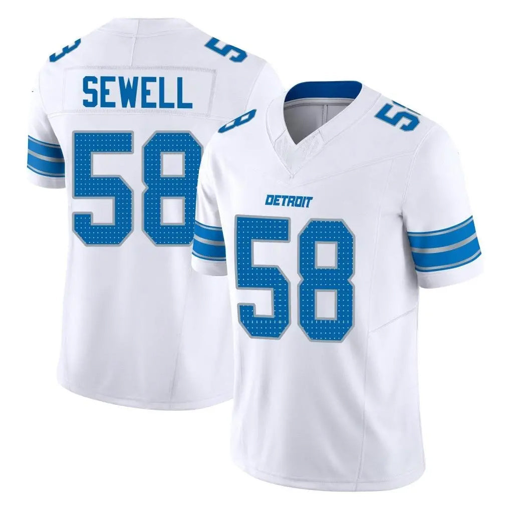 Jdoa D.Lions #58 Penei Sewell Player White Limited Vapor F.U.S.E. Alternate Home Game Stitched Jerseys