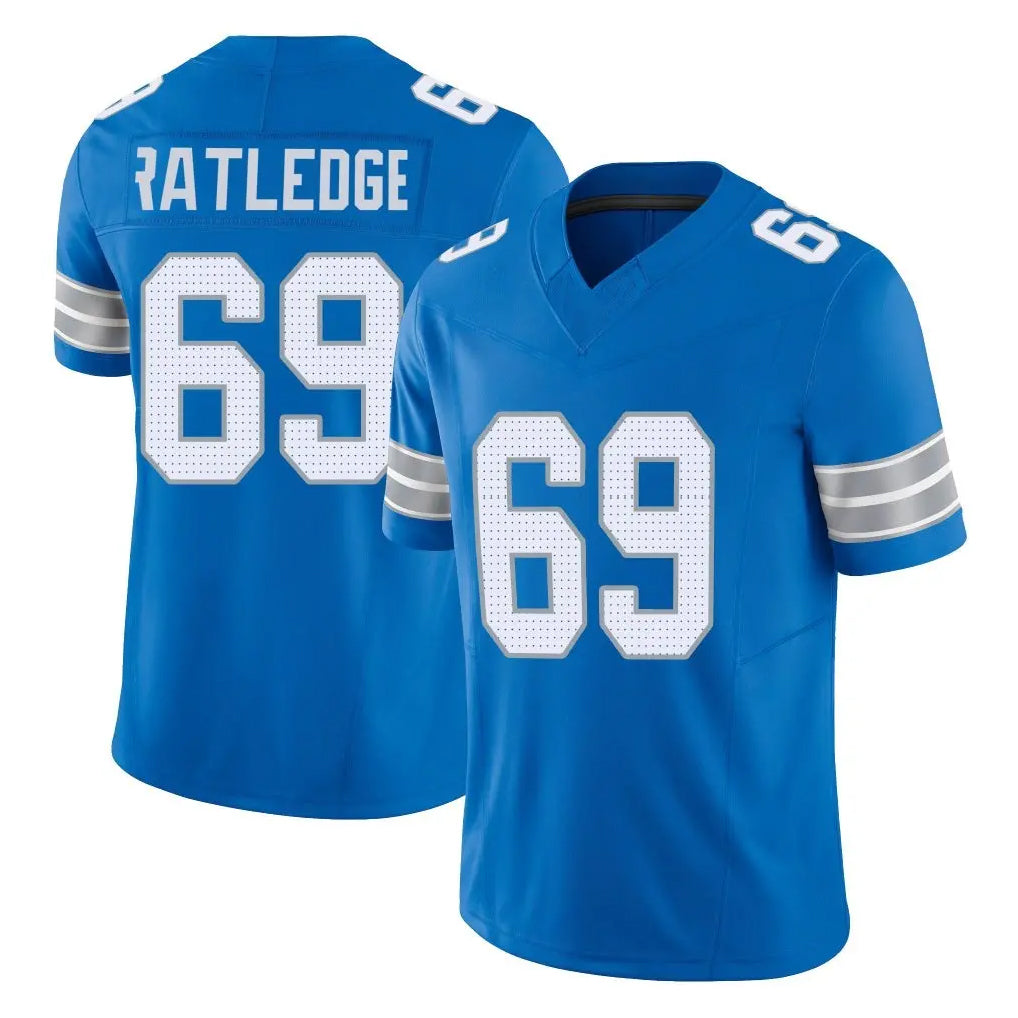Jdoa D.Lions #69 Tate Ratledge Player Blue Limited Vapor F.U.S.E. Alternate Home Game Stitched Jerseys
