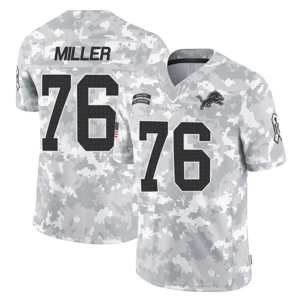 Jdoa D.Lions #76 Blake Miller Player Arctic Camo Salute To Service Limited Stitched Jerseys