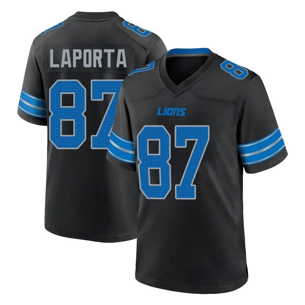 Jdoa D.Lions #87 Sam LaPorta Player Black Alternate Home Game Stitched Jerseys