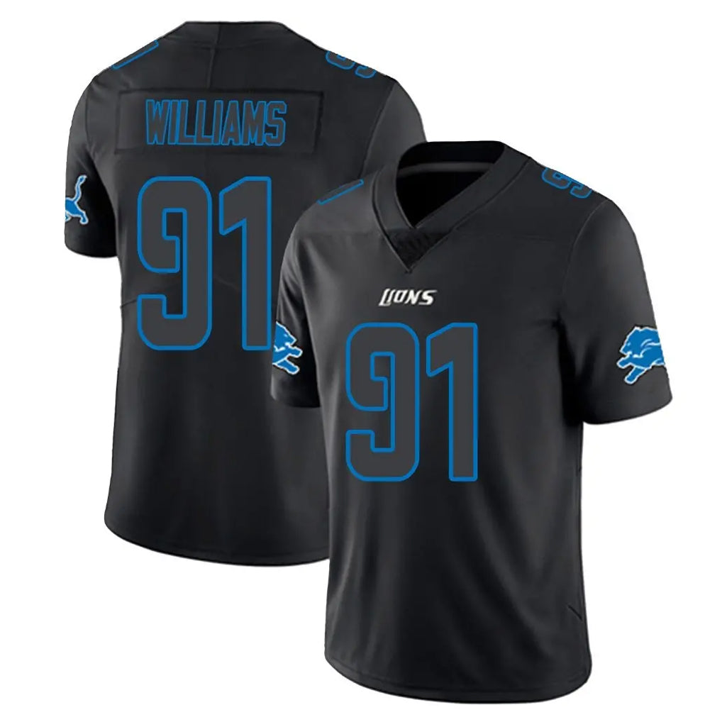 Jdoa D.Lions #91 Tyleik Williams Player Black Impact Limited Home Game Stitched Jerseys