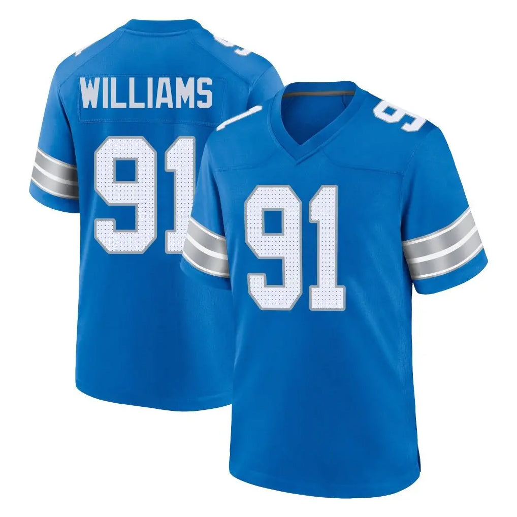 Jdoa D.Lions #91 Tyleik Williams Player Blue Alternate Home Game Stitched Jerseys