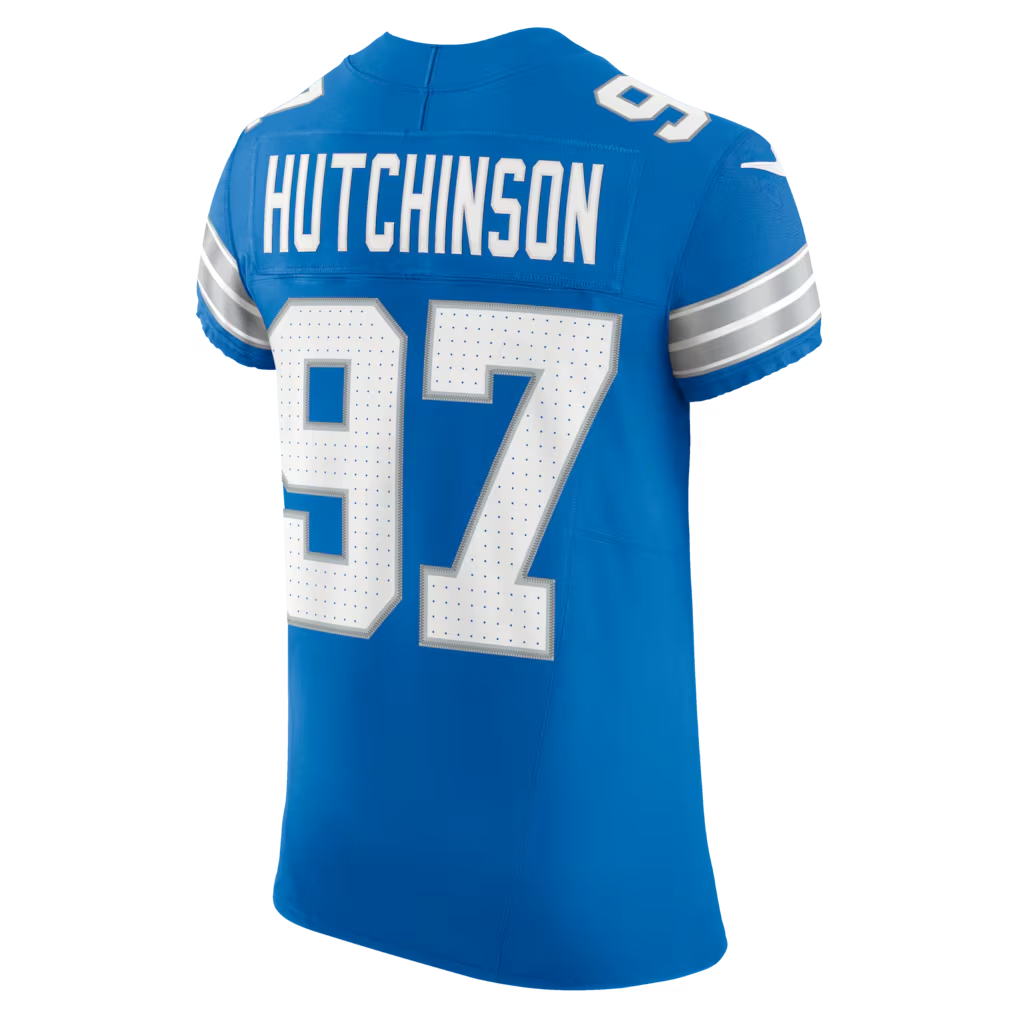 Jdoa D.Lions #97 Aidan Hutchinson Blue Team Vapor F.U.S.E. Elite Stitched Jerseys