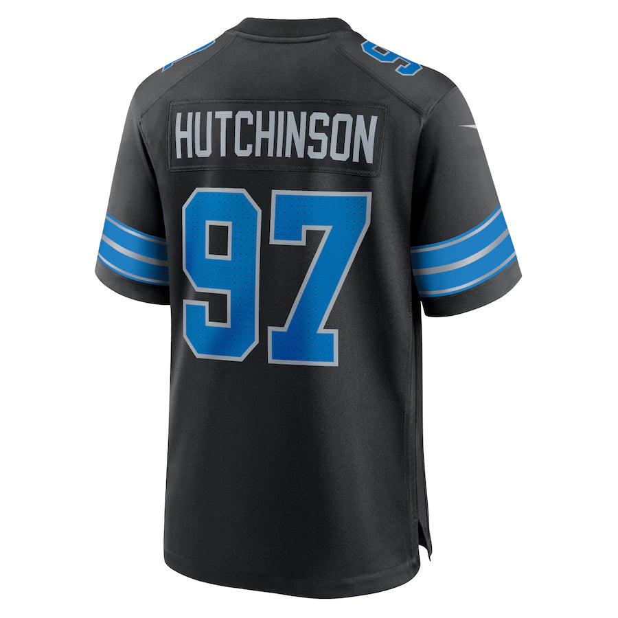 Jdoa D.Lions #97 Aidan Hutchinson Player Black Home Game Stitched Jerseys