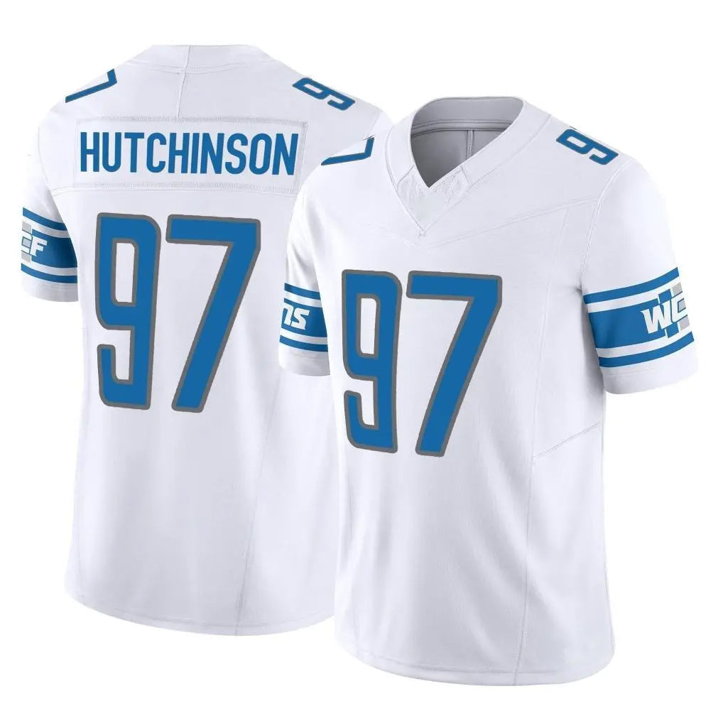 Jdoa D.Lions #97 Aidan Hutchinson Player White Vapor F.U.S.E. Limited Home Game Stitched Jerseys