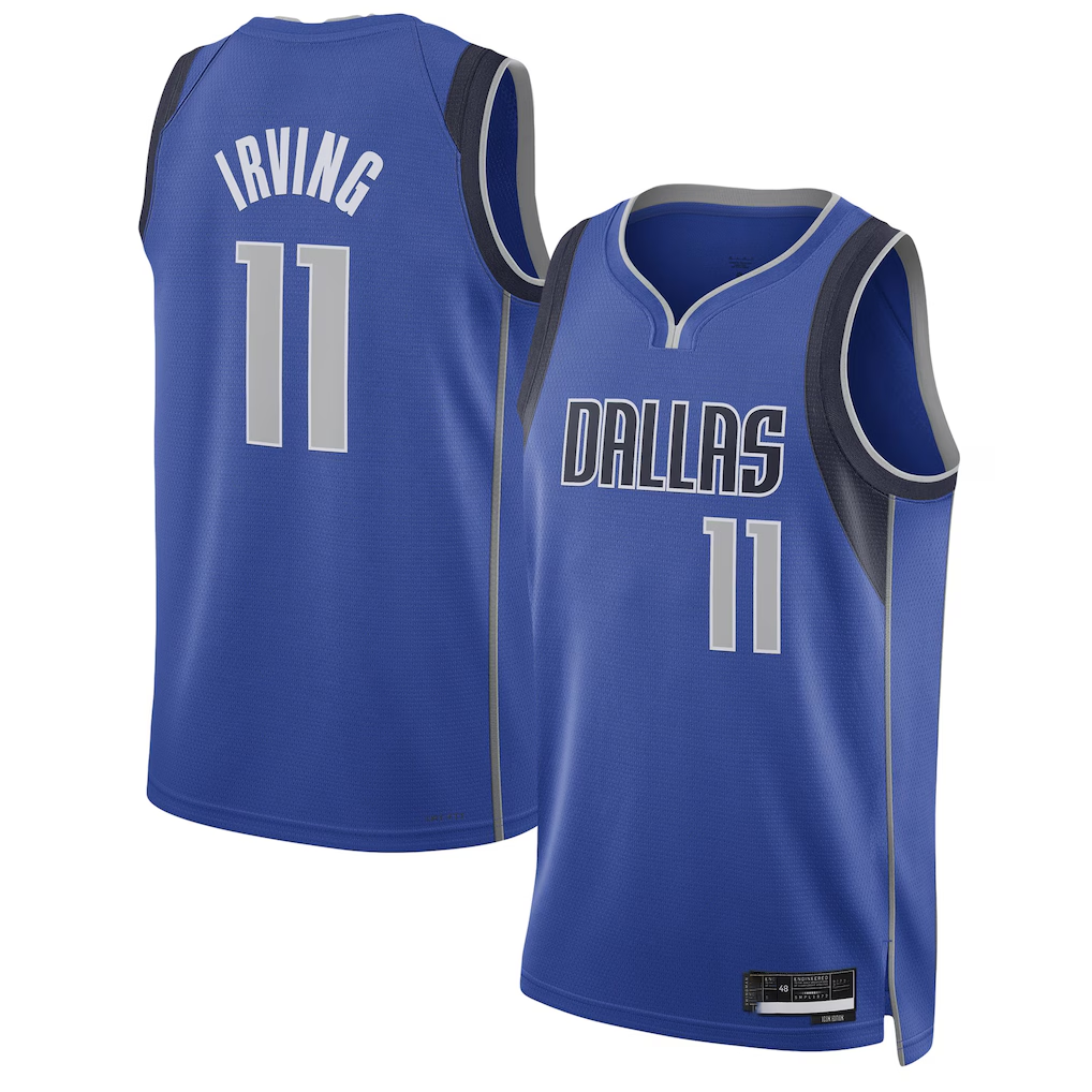 Xdoa D.Mavericks #11 Kyrie Irving Blue Swingman Jerseys - Icon Edition