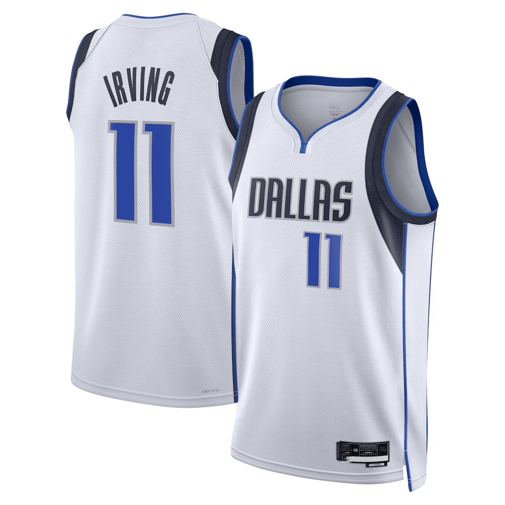 Xdoa D.Mavericks #11 Kyrie Irving White  Association Edition Swingman Stitched Jerseys