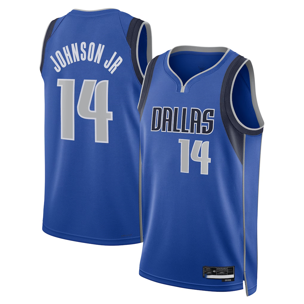 Jdoa D.Mavericks #14 Morez Johnson Jr. Blue Icon Swingman Stitched Jerseys