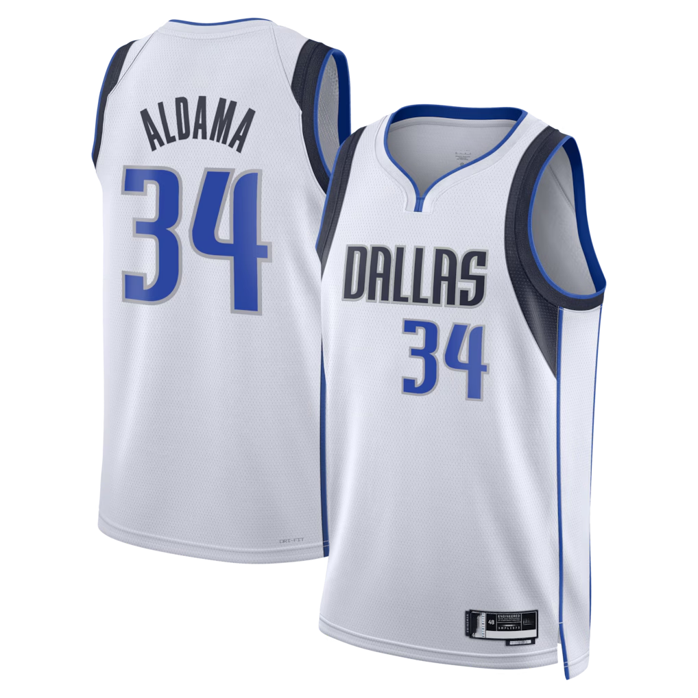 Jdoa D.Mavericks #34 White Santi Aldama Association Edition Swingman Stitched Jerseys