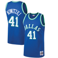 Xdoa D.Mavericks #41 Dirk Nowitzki Mitchell & Ness Blue 199899 Hardwood Classics Swingman Jerseys