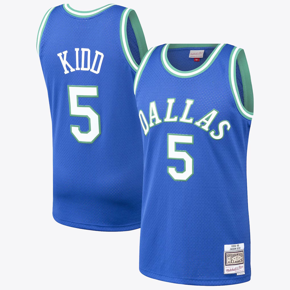 Xdoa D.Mavericks #5 Jason Kidd Hardwood Classics Road Jersey By Mitchell & Ness Stitched Jerseys