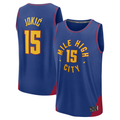 Xdoa D.Nuggets #15 Nikola Jokic  Blue Fast Break Replica Player Jerseys - Statement Edition