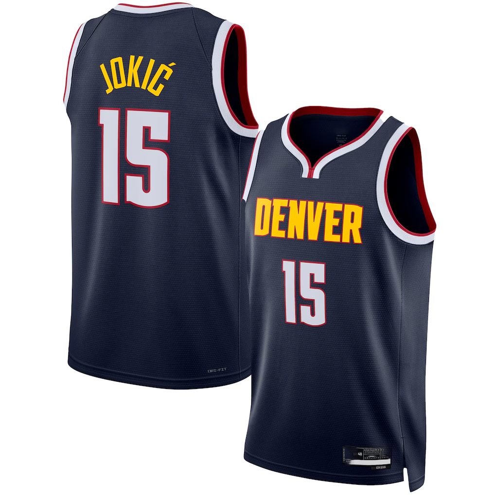 Xdoa D.Nuggets #15 Nikola Jokic Navy Swingman Jerseys - Icon Edition