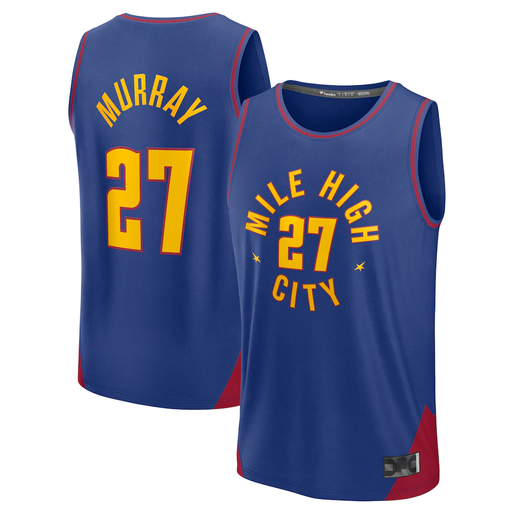 Xdoa D.Nuggets #27 Jamal Murray Blue Fast Break Replica Player Jerseys - Statement Edition