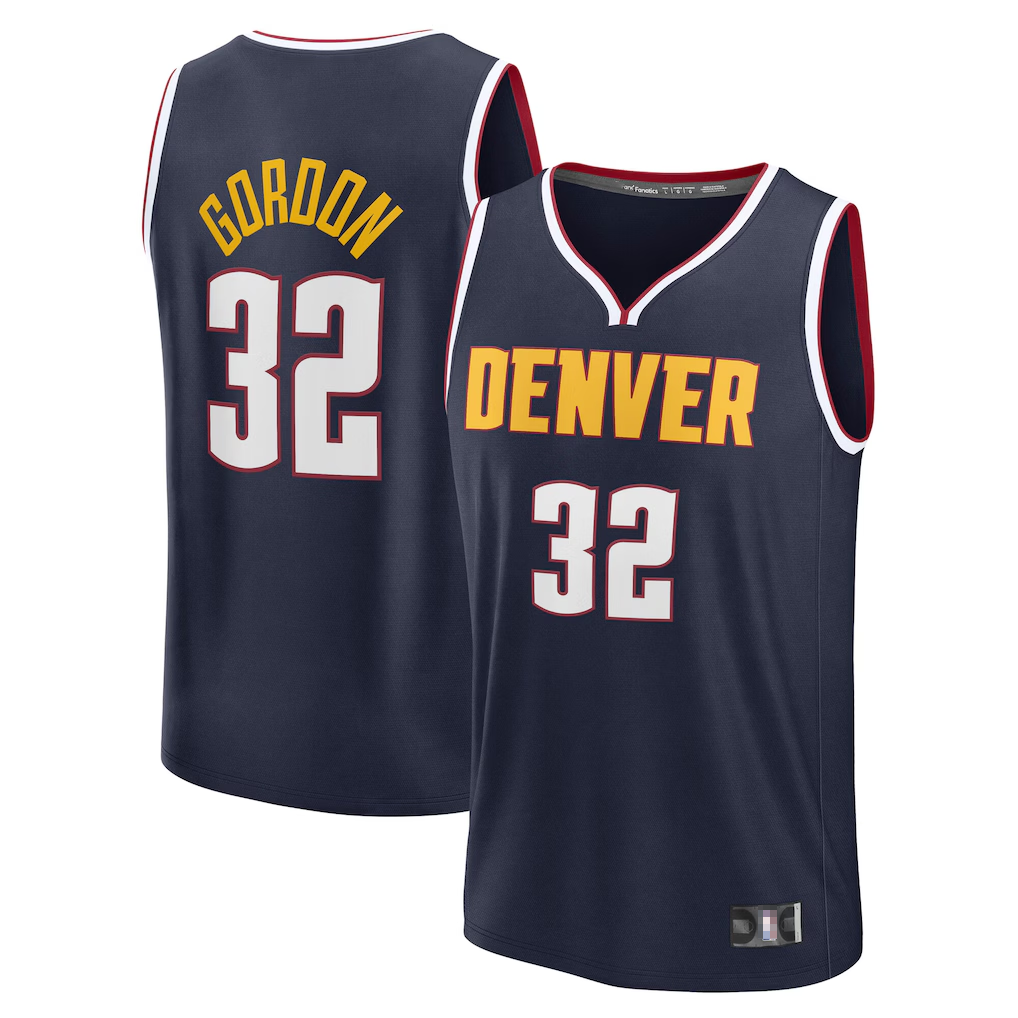 Xdoa D.Nuggets #32 Aaron Gordon Navy Fast Break Replica Jerseys - Icon Edition