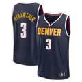 Xdoa D.Nuggets #3 Julian Strawther Navy Fast Break Replica Player Jerseys - Icon Edition