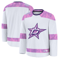 Jdoa D.Stars White 2024 Hockey Fights Cancer Practice Jerseys