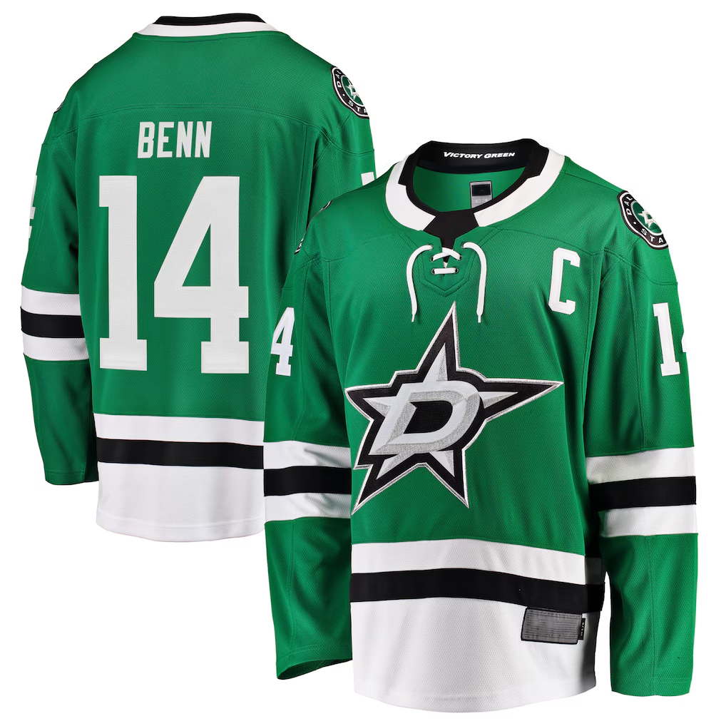 Jdoa D.Stars #14 Jamie Benn Green Breakaway Player Jerseys