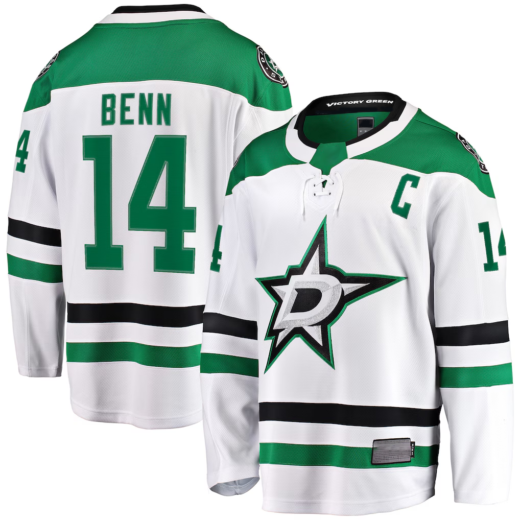Jdoa D.Stars #14 Jamie Benn White Breakaway Jerseys