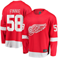 Jdoa D.Red wings #58 Emmitt Finnie Red Home Breakaway Jerseys