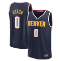 Xdoa D.Nuggets #0 Christian Braun Navy Fast Break Replica Jerseys - Icon Edition