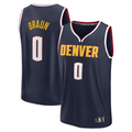 Xdoa D.Nuggets #0 Christian Braun Navy Fast Break Replica Player Jerseys - Icon Edition