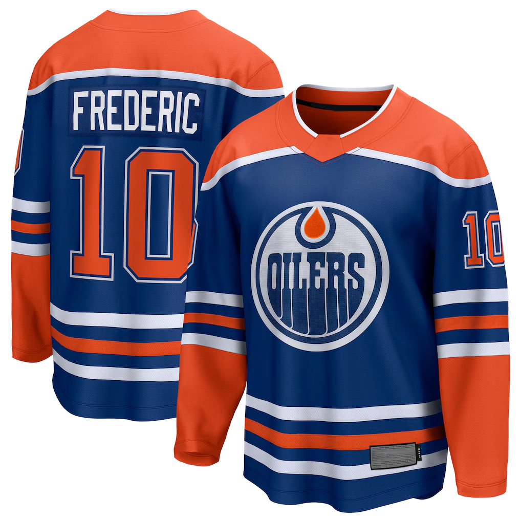 Jdoa E.Oilers #10 Trent Frederic Royal Home Breakaway Jerseys