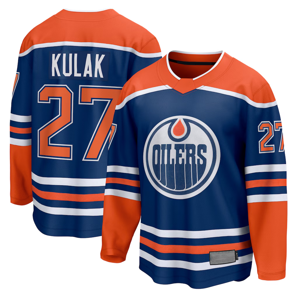 Jdoa E.Oilers #27 Brett Kulak Royal Home Breakaway Player Jerseys
