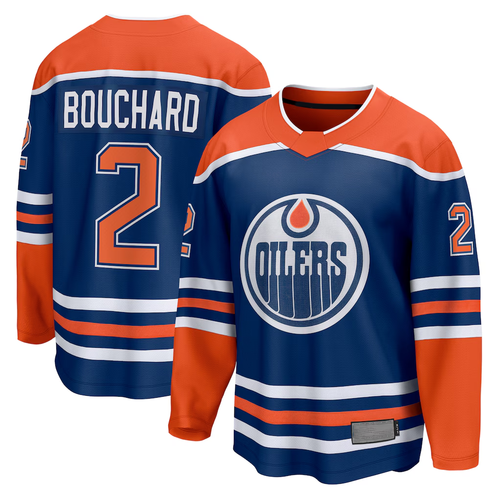 Jdoa E.Oilers #2 Evan Bouchard Royal Home Breakaway Player Jerseys