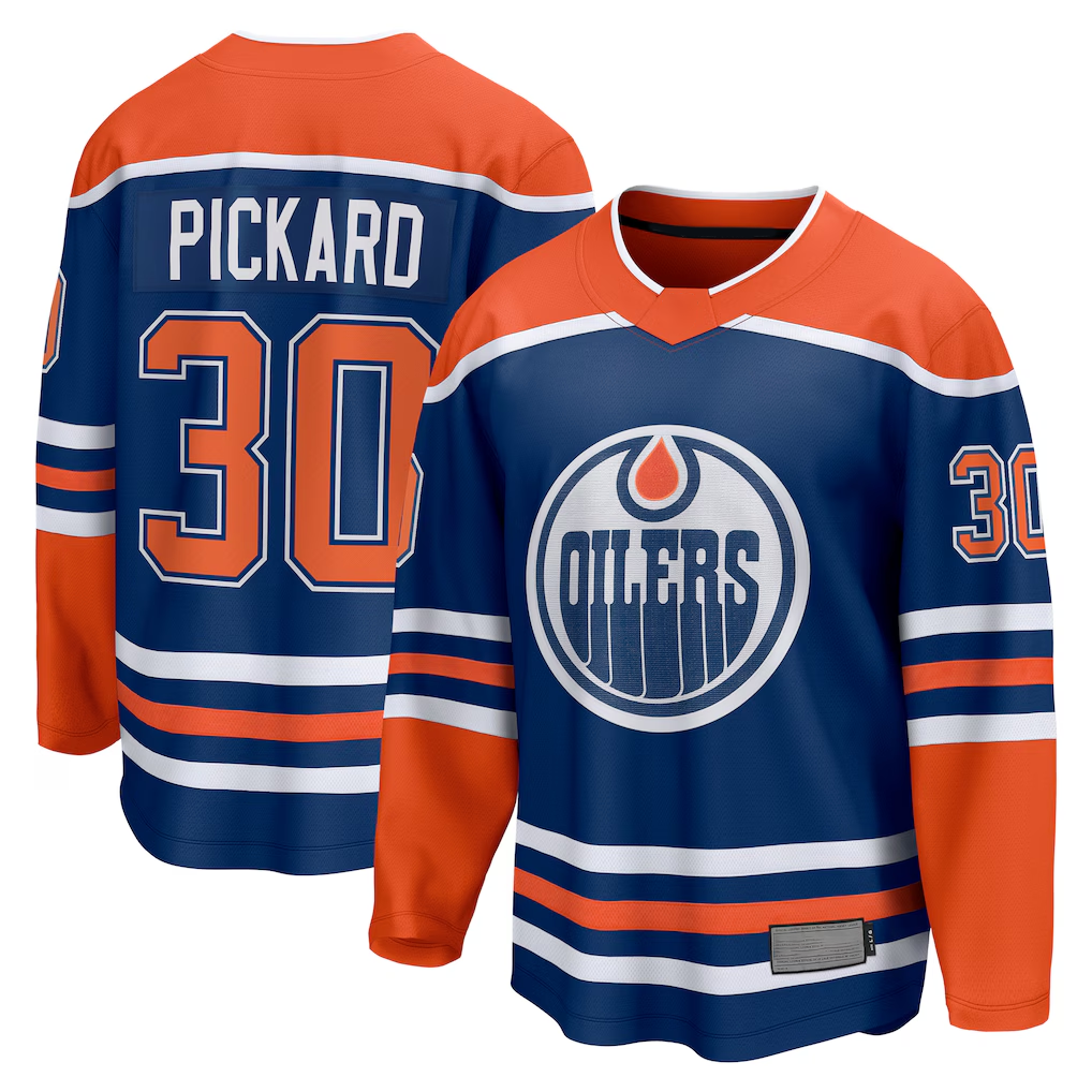 Jdoa E.Oilers #30 Calvin Pickard Royal Home Premier Breakaway Player Jerseys