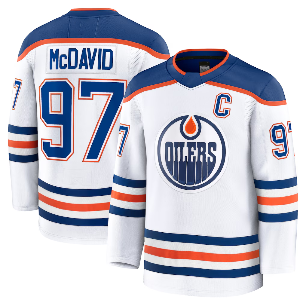 Jdoa E.Oilers #97 Connor McDavid White Away Premium Jerseys