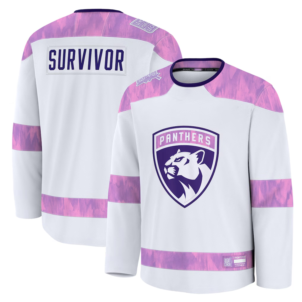 Jdoa F.Panthers White Hockey Fights Cancer Survivor Practice Jerseys